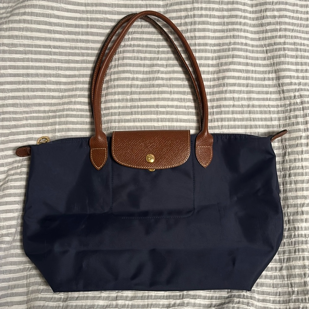 Medium Longchamp Shoulder Bag Navy